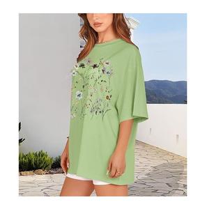 Best Selling Digital Printed Women's Casual 100% Cotton <b>Half</b> <b>Sleeve</b> <b>T</b>-<b>shirt</b> Plus Size Shoulder Slope Comfortable From Bangladesh - Product Image 5