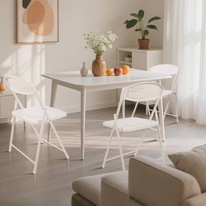 Chaises pliantes en plastique léger avec structure en acier, blanches, lot de 10 - Product Image 2