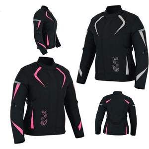 Blouson de moto pour femme Bacca Moto, homologué CE, avec armure, imperméable, en Cordura, respirant, pour toutes les conditions météorologiques, motocross - Product Image 1