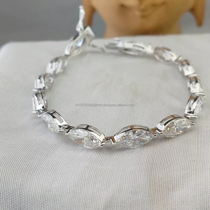 Marquise Cut Diamond <b>Bracelet</b> in White Gold Luxury Tennis <b>Bracelet</b> for Women Engagement Wedding Anniversary Bridal Gift for Her - Product Image 1