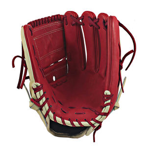 WARPRO INDUSTRY Baseball Glove SS-BBCG-48 Red <b>White</b> Stitching Full Finger H Web Design Left Handed <b>Throw</b> Durable Comfortable - Product Image 1