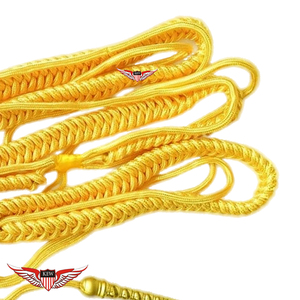 Aiguillette dorée, Aiguillette allemande, Cordon d'épaule, Aiguillettes de la Royal Navy, Aiguillette torsadée avec pointe dorée métallique - Product Image 2