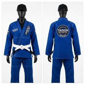 ชุดยูโดหญิง BJJ Gi 450 GSM ผ้าฝ้ายพรีเมียมลายเพิร์ลวีฟ สีน้ำเงิน ชุดศิลปะการต่อสู้ ปักโลโก้ตามสั่ง ดีไซน์เสริมความแข็งแรงหลายแผง - Product Image 1