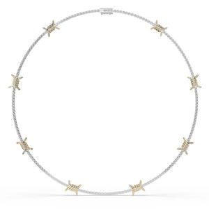 Collar de Diamantes de Laboratorio de 7.10 Quilates, Oro Blanco, Amarillo y Rosa de 14 Quilates, Corte Redondo, Claridad VS1, Certificado IGI, Joyería Fina - Product Image 1