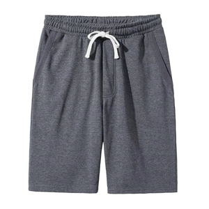 Shorts décontractés surdimensionnés pour hommes en coton lavé uni avec taille élastique et cordon de serrage – Style streetwear estival - Product Image 2