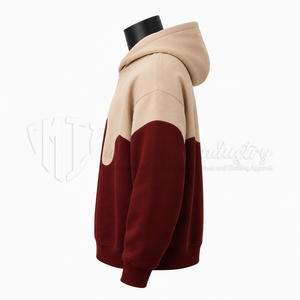 Sweat-shirt à capuche unisexe personnalisé, couleur bordeaux beige, coupe ample, en molleton, 100% coton, coupe-vent, respirant, décontracté - Product Image 5