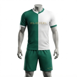 Custom Green <b>White</b> Soccer Jersey Shorts <b>Socks</b> Set Football Teamwear Sports Uniform Wholesale OEM Manufacturer Supplier Custom - Product Image 1