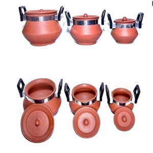 Tapa Tradicional de Barro Natural para Olla (Juego de 3) Hecha a Mano, Ecológica, Resistente a la Decoloración, Antiadherente, para Cocina de Gas, Estilo Rústico - Product Image 1