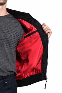 Blouson aviateur pour hommes de haute qualité avec logo personnalisé col montant doublure en satin fait polyester nylon pour un confort durable - Product Image 3