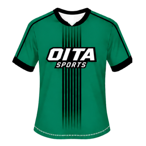 Camiseta de Rugby Verde y Negra de Manga Corta con Cuello Redondo, Transpirable, para Entrenamiento de Equipo, Uniforme Deportivo de Alto Rendimiento - Product Image 1