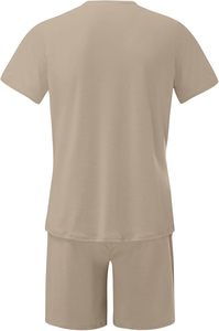 Conjuntos Cortos para Hombre, Conjuntos de 2 Piezas, Trajes Deportivos de Verano a la Moda, Camiseta Informal con Estampado de Letras y Pantalones Cortos con Cordón en la Cintura - Product Image 3