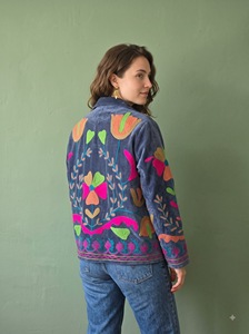 Morvi-Fab 2026 # Chaqueta Bordada Suzani para Mujer, Diseño Floral y Artístico Folclórico Multicolor - Product Image 4