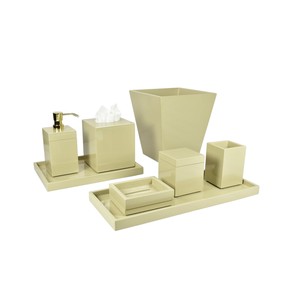 Juego de Accesorios de Baño de Resina Premium para Hotel, Diseño Elegante para Encimera Moderna - Product Image 1