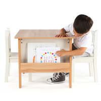 Ensemble de table et chaises de jeu ergonomiques écologiques non toxiques en bois moderne 3 pièces pour les salles de jeux des enfants, les écoles, les salons