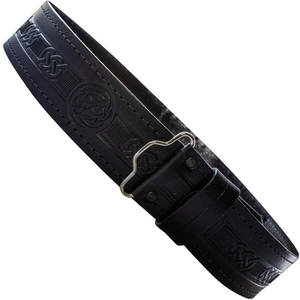 Cinturón Escocés de Cuero para Kilt, Diseño Celta en Espiral, Cierre de Gancho y Bucle para Hebilla, Cinturones Tradicionales para Usar con Kilt Tartán - Product Image 2