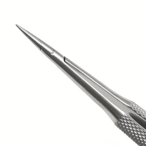 Porte-aiguille micro-précis en acier inoxydable 12,5/14,16 cm, droit ou courbé, instrument chirurgical à fixation stable - Product Image 4