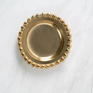 Decorative Artisan Metal Tray Handmade for Premium Living SpacesElegant Contemporary Gold Edge Modern Decorative Tray for - Product Image 3