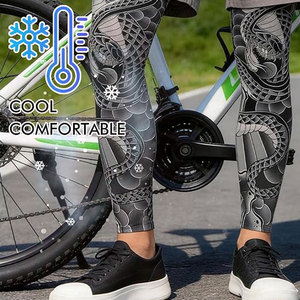 Mangas de protección solar para ciclismo, de seda helada, antideslizantes, transpirables, de secado rápido, 1 par, cubrepiernas deportivos de verano, ligeros - Product Image 6