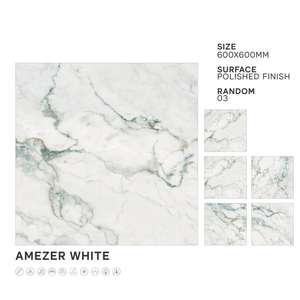 Mecedonia Design 600x600mm Carreaux de sol en porcelaine brillante polie de Morbi Ville en céramique pour l'Europe Villa Golfe Vietnam - Product Image 1