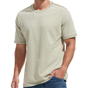 T-shirts à manches courtes col rond coupe classique pour hommes – Vente en gros 100 % coton – Tenue décontractée tendance – Personnalisez votre logo de marque - Product Image 3