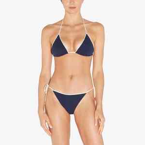 Bikini de Playa para Mujer con Acabado Satinado, Suavidad, Glamour de Alta Sociedad, Lujo junto a la Piscina, Detalles Drapeados, Atuendo Elegante - Product Image 1