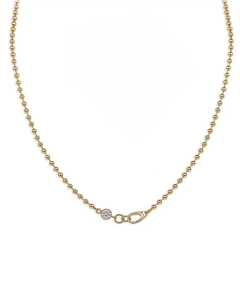 D Color <b>14K</b> Yellow <b>Gold</b> Lab Diamond 5mm 0.50ct with IGI Certified VVS Minimalist Beaded Ball <b>Chain</b> Necklace Women <b>Men</b> Wholesale - Product Image 2