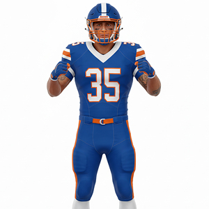 Uniformes de Fútbol Americano Personalizados de Alta Calidad OEM ODM, Diseño Sublimado, Transpirables, Cortos y Acolchados, 100% Poliéster, Color Sólido - Product Image 1