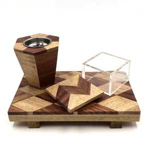 Ensemble brûleur à bakhoor artisanal en bois et acrylique de qualité supérieure, élégant porte-encens arabe Mabkhara avec boîte de présentation raffinée pour la maison - Product Image 4