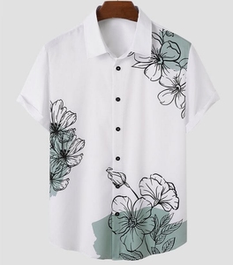 เสื้อเชิ้ตแขนสั้นผู้ชายคุณภาพสูง คอปกพับได้ สไตล์ลำลอง สำหรับฤดูร้อน - Product Image 1