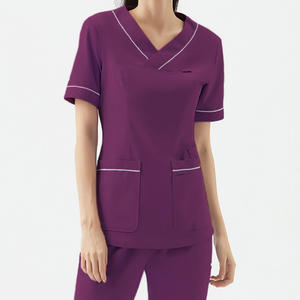 Uniforme Médico de Poliéster, Spandex y Rayón para Hospital, Yoga, Enfermería, Material para Hombre, Corte Ajustado, Azul Claro - Product Image 6