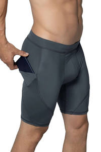 Pantalones Cortos de Compresión de Cinco Puntos de Lana para Hombre al por Mayor, Personalizados, Transpirables, de Secado Rápido, Elásticos, para Correr y Entrenar - Product Image 2