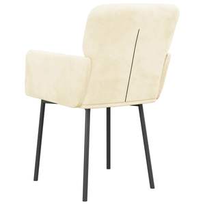 Ensemble de 2 chaises de salle à manger en velours crème 100% polyester avec contreplaqué métallique élégantes et durables - Product Image 6