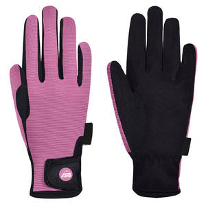 Guantes de equitación de tela transpirable y cuero para protección de manos en deportes ecuestres. - Product Image 1
