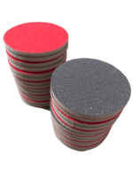 Spons Amplas Premium Merah Abu-abu Diameter 100mm dengan Hook & Loop, Pad Abrasif 5mm, Sander Tangan Medium, Buffer Berkualitas Tinggi Grosir