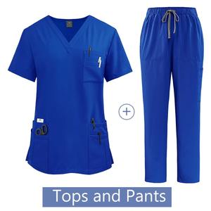 Uniformes de Enfermera en Oferta, Conjuntos de Dos Piezas con Pantalones Rectos Elásticos, Uniformes Médicos para Mujer, Uniformes de Spa - Product Image 6