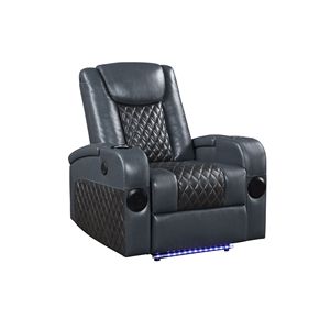 Blu e nero Bluetooth Power Recliner - Product Image 2