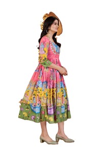 Summer <b>Spring</b> Women's Crepe Floral Print Midi Turn Down Collar Short Sleeve Breathable Casual Button Shirt <b>Dress</b> - Product Image 2