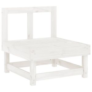Ensemble de salon de jardin en bois de pin massif blanc 3 pièces pour usage extérieur - Product Image 4
