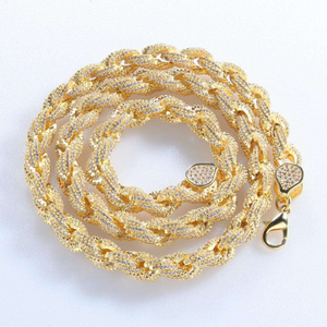 Collier chaîne en moissanite style cubain Iced Out, chaîne à maillons dorée, bijoux pour hommes Hip Hop Streetwear, idée cadeau de luxe et tendance - Product Image 5
