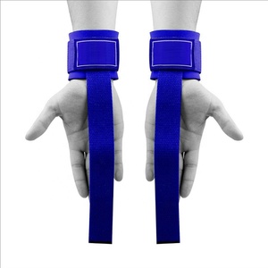 Poignets d'entraînement de gymnastique antidérapants avec logo personnalisé Poignets de fitness en coton avec sangle d'haltérophilie en nylon rembourrée en néoprène - Product Image 3