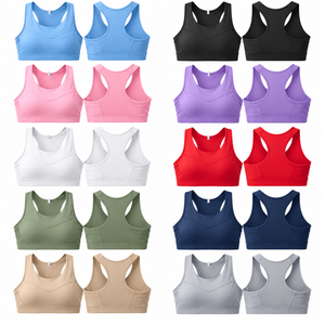 Women’s Seamless Sports <b>Bra</b> High Support Stretch Workout <b>Bra</b> Moisture Wicking Gym Fitness Yoga Activewear Custom Private Label - Product Image 2