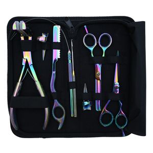 Professional Hair Extension and Barber Tool <b>Kit</b> for Salon with Tape-In Tool Loop Hook Razor Barber Thinning Scissors set - Product Image 1