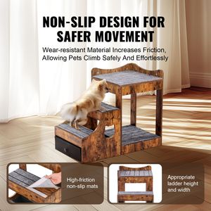 Letto a castello multi-livello rimovibile per animali domestici con scale e contenitore, lettino da finestra per cani/gatti, elegante divano letto per animali domestici - Product Image 5