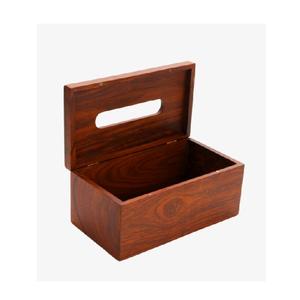 Boîte à mouchoirs en bois faite à la main avec couvercle relevable et distributeur de serviettes décoratif rustique pour la maison, le bureau et la décoration de table de restaurant - Product Image 5