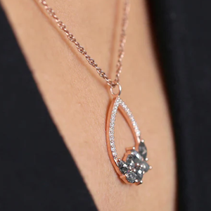 ICEDJEWELZ เครื่องประดับเพชรชั้นดี วินเทจ เงินแท้ เงินชุบ ปรับแต่งได้ ประดับเพชรโมอิสซาไนต์ทรงบริลเลียนท์ จี้คลาสสิก - Product Image 1
