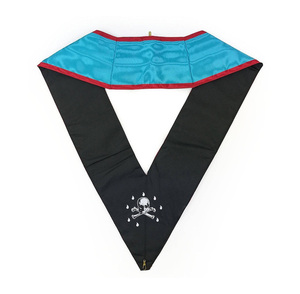 Collar Masónico Tradicional de Memphis Misraim - Azul Cielo Moiré - Collar Ceremonial Azul Cielo - Product Image 2