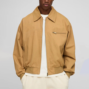 Blouson Bomber Homme en Toile de Laine Épaisse et Oversize, Style Universitaire avec Logo Frontal, Confortable et Tendance - Product Image 1