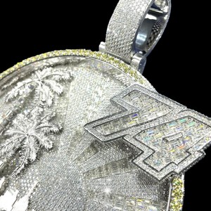 925 Silver Hip Hop Jewelry Necklace Pendant Custom Luxury <b>Iced</b> <b>Out</b> Silver VVS Mossanite Custom <b>Chain</b> and Pendants - Product Image 2