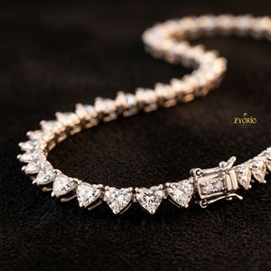 10K Gold Heart Cut Tennis Necklace Iced Out Diamond Hip Hop Chain Luxury Jewelry Tennis Chain Necklace Diamond Tennis <b>Choker</b> - Product Image 2