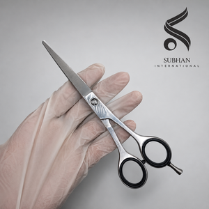 Ciseaux de coiffure professionnels en acier inoxydable pour salon, outil de coiffure manuel avec logo personnalisé et lames affûtées - Product Image 1